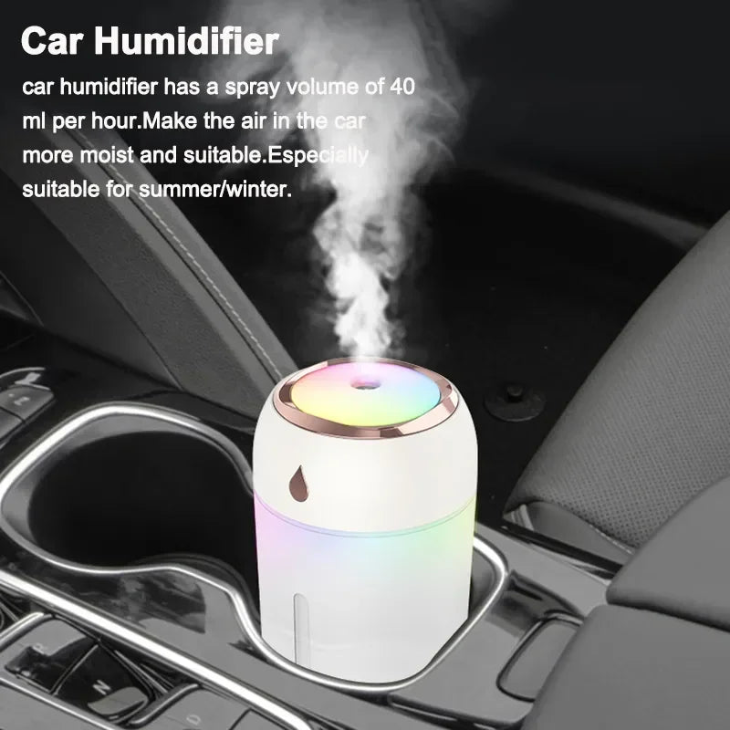 Mini Humidificador portátil USB / Difusor de aroma con luz LED fría.