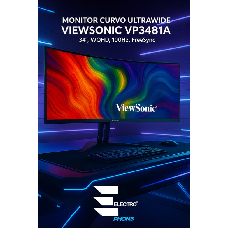 Monitor Curvo UltraWide ViewSonic VP3481A,34" , WQHD, 100Hz, FreeSync